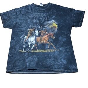 Native American bald eagle nature t-shirt outdoors deep blue men’s XL